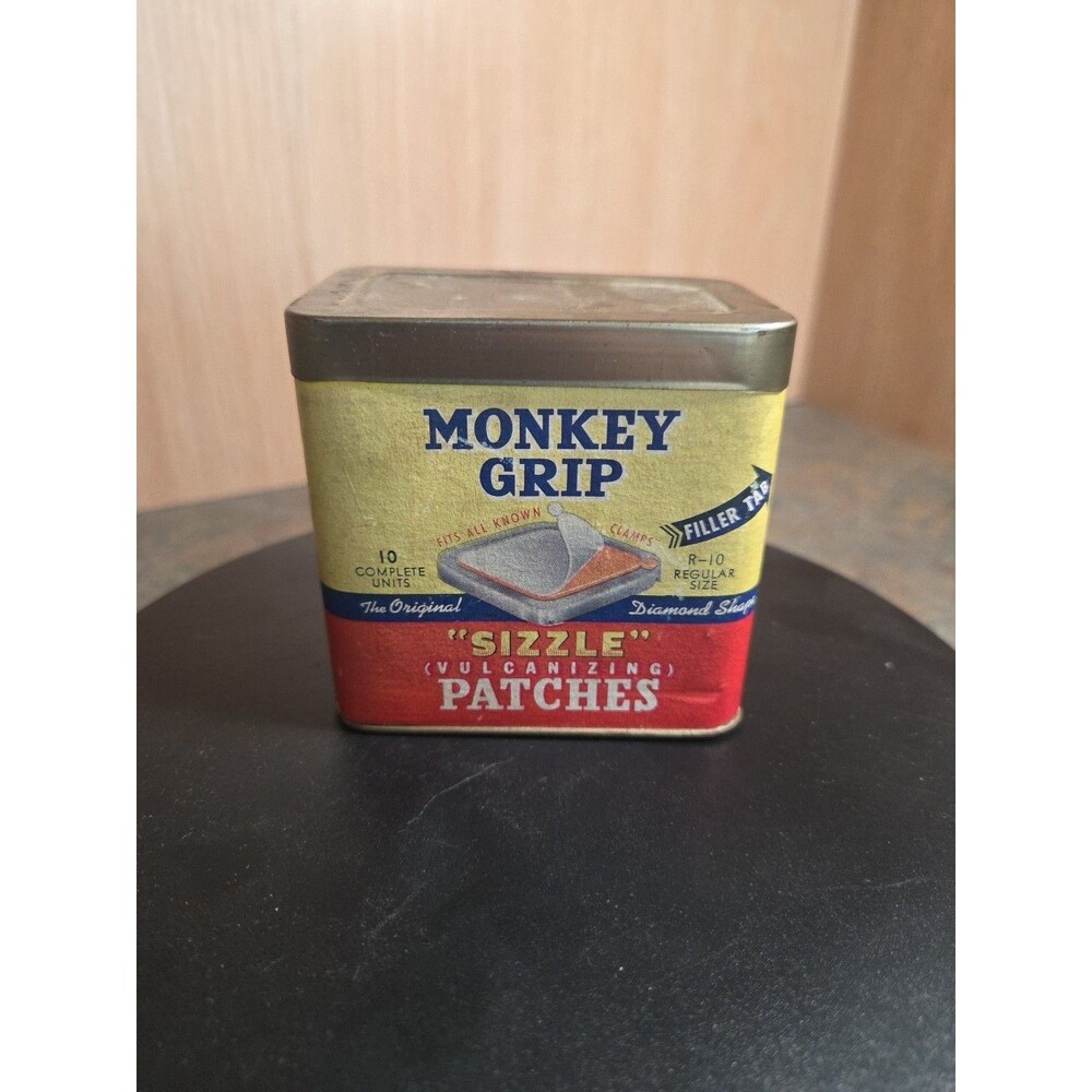 Vintage  Monkey Grip Sizzle Vulcanizing Patch Can